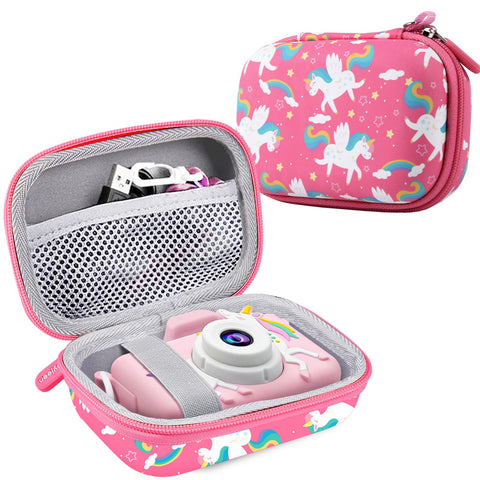 Leayjeen Kids Camera Case Compatible with Goopow/Mgaolo/CIMELR/Seckton/OZMI/Dylanto Kids Camera Toys and Children Digital VideoCamera,Best Easter Birthday Festival Gift-Pink Unicorn(Case Only)